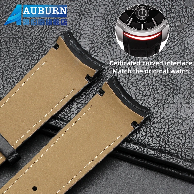 For Tissot Leather Watch Strap 1853 Couturier Series T035627A T035407A Men's Leather Bracelet Arc Belt 23mm Tissot Accessories image 4
