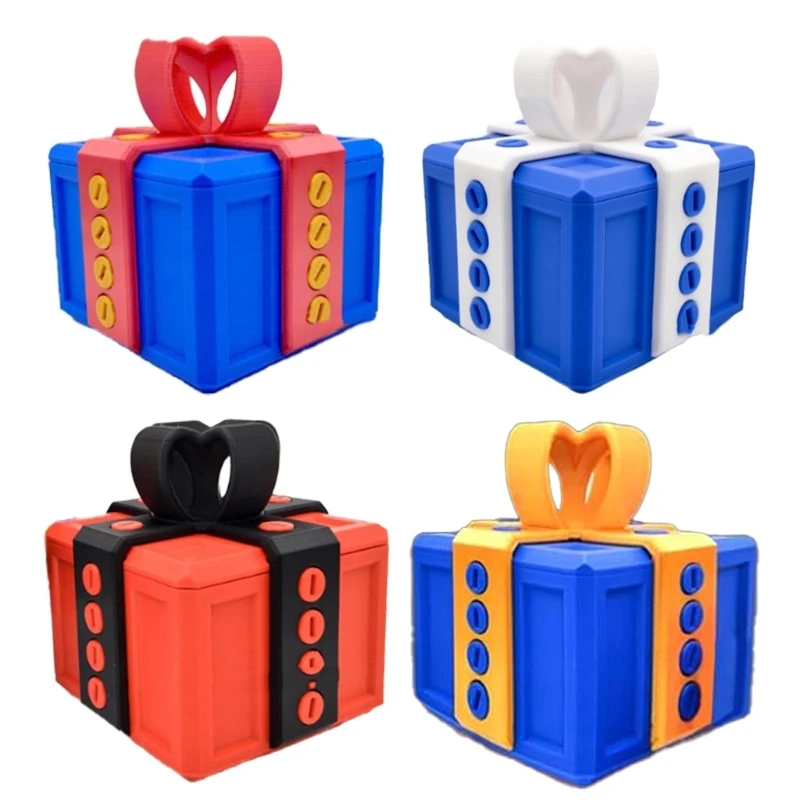 Prank Gift Box 3D Printed Screw Puzzle Novelty Money Holder Black Desktop Decors