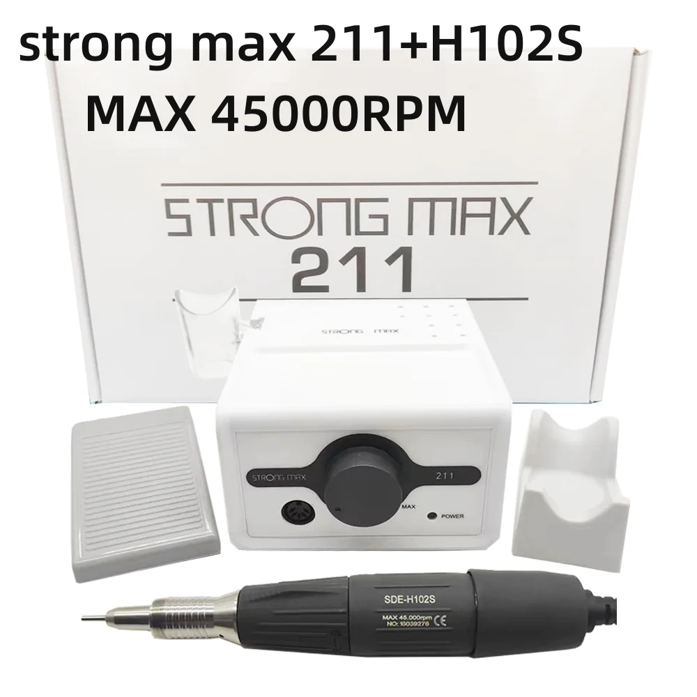 STRONG210ตะไบเล็บเครื่องมือทำเล็บไฟฟ้าขนาด65วัตต์เครื่องเป่าเล็บที่กรอเล็บสูงสุด211วัตต์