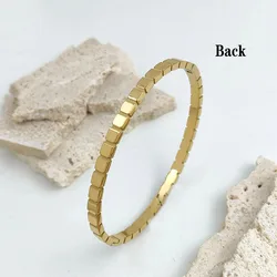 New square zircon stainless steel gold plated 18K bracelet, high quality waterproof silver jewelry, gift for wife