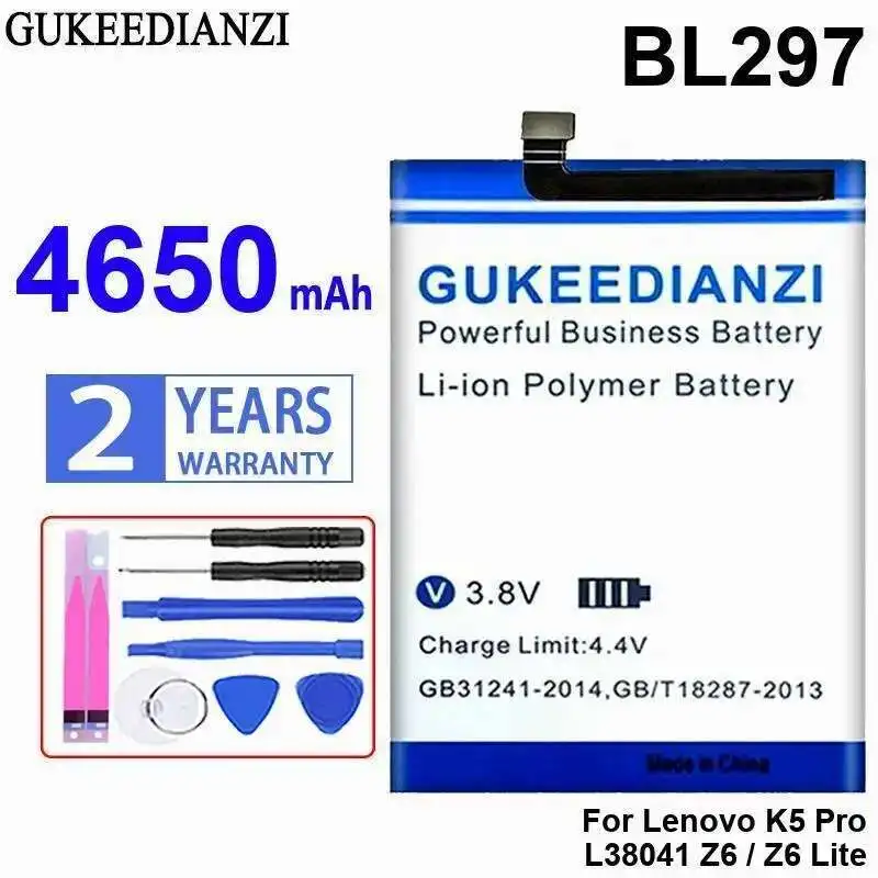 

BL297 For Lenovo K5 Pro L38041 Z6 Lite Long-Lasting 4650Mah Mobile Phone Battery Fast Charging