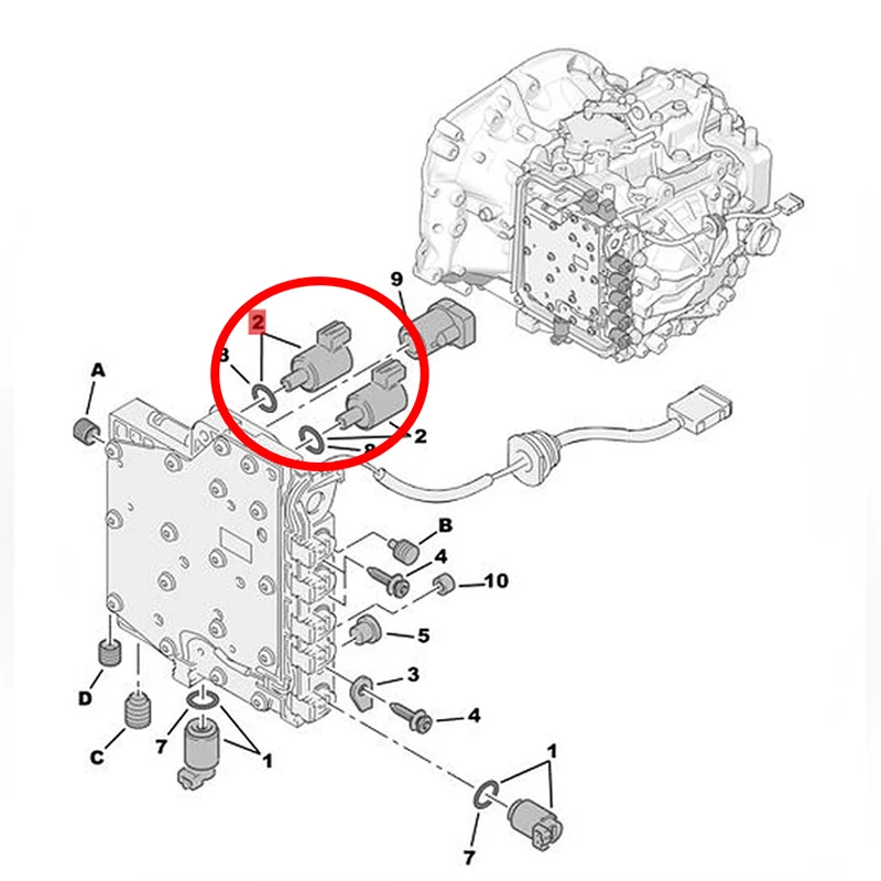 Refurbished DPO/AL4 Automatic Gearbox Solenoid Valve 257416 9653760480 For Peugeot For Renault For Citroen AL4 2574.16 257416