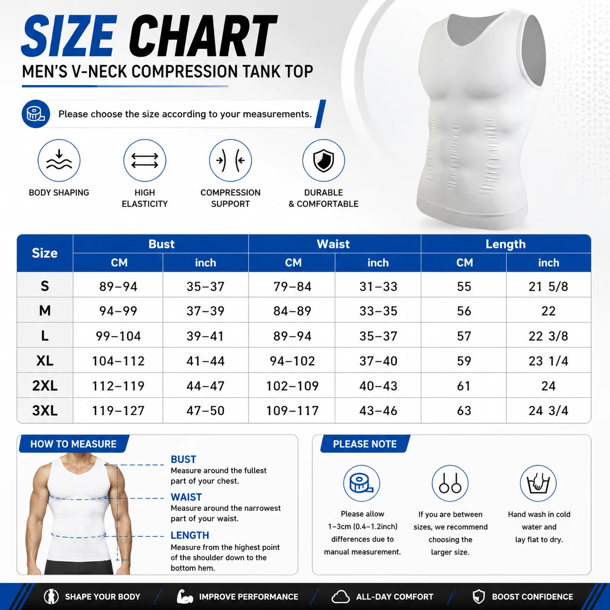 Men Compression Shirt Shapewear Tank Top Tummy Control Chest Compression Body Shaper Slimming Vest Sleeveless Undershirt