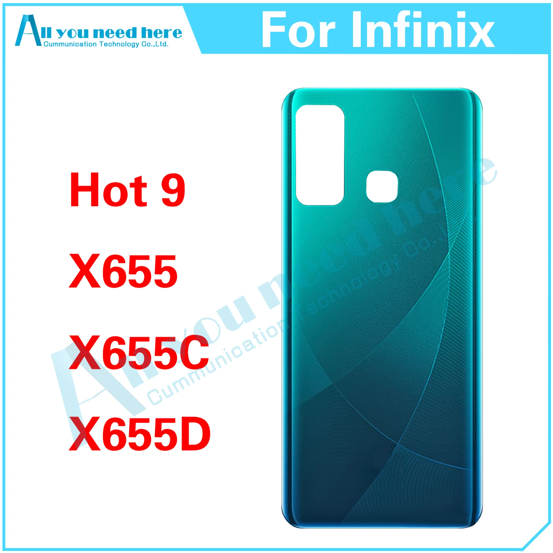 

10PCS For Infinix Hot 9 X655 X655C X655D Hot9 Rear Case Battery Back Cover Door Housing Repair Parts Replacement