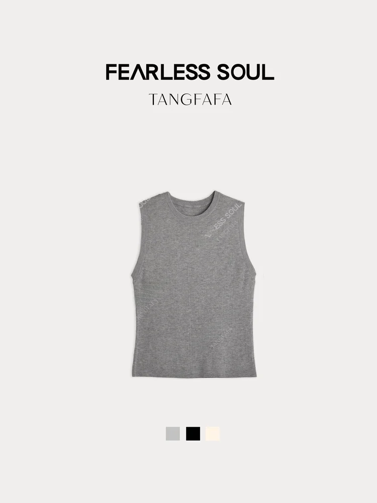 

Новый вязаный жилет TangFa из шерсти и шелка для женщин, летняя верхняя одежда, модный приталенный топ, однотонный