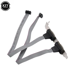 For Host Case PC Chassis Motherboard 2-Port Serial RS232 DB9 Male COM Port to IDC 10pin Cable w/ Bracket Extender Cable Wire Cor