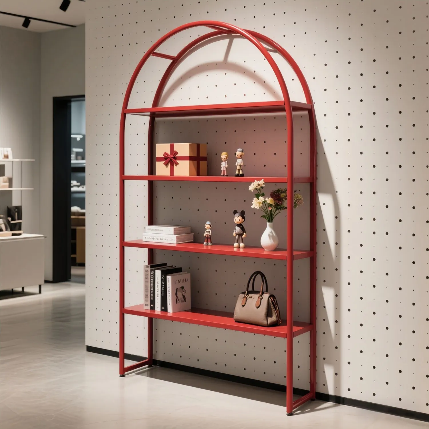 Light luxury clothing store display racks, book racks, shoe racks, bag display shelves, floor-to-ceiling shelves, multi-level st
