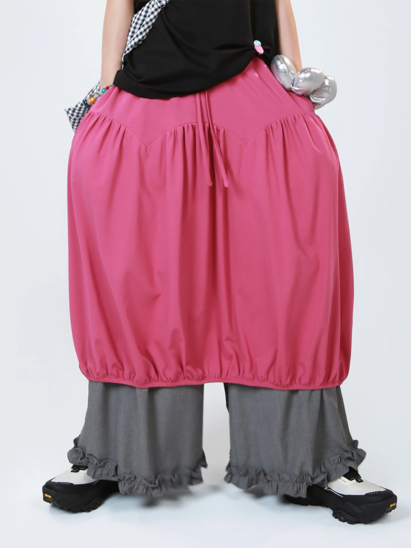 

Новая летняя женская юбка с высокой талией, драпированная, свободного кроя, скрывающая бедра, А-силуэт, повседневная, для города и на каждый день