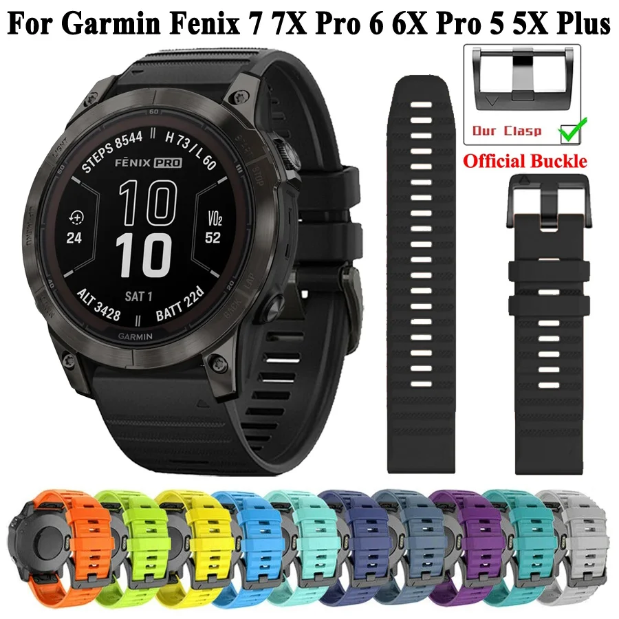 Силиконовый ремешок QuickFit 22 мм/26 мм для Garmin Fenix 7 7X pro 6 6X pro 5 5X plus Fenix 8 Epix pro 2 965 955 Браслет
