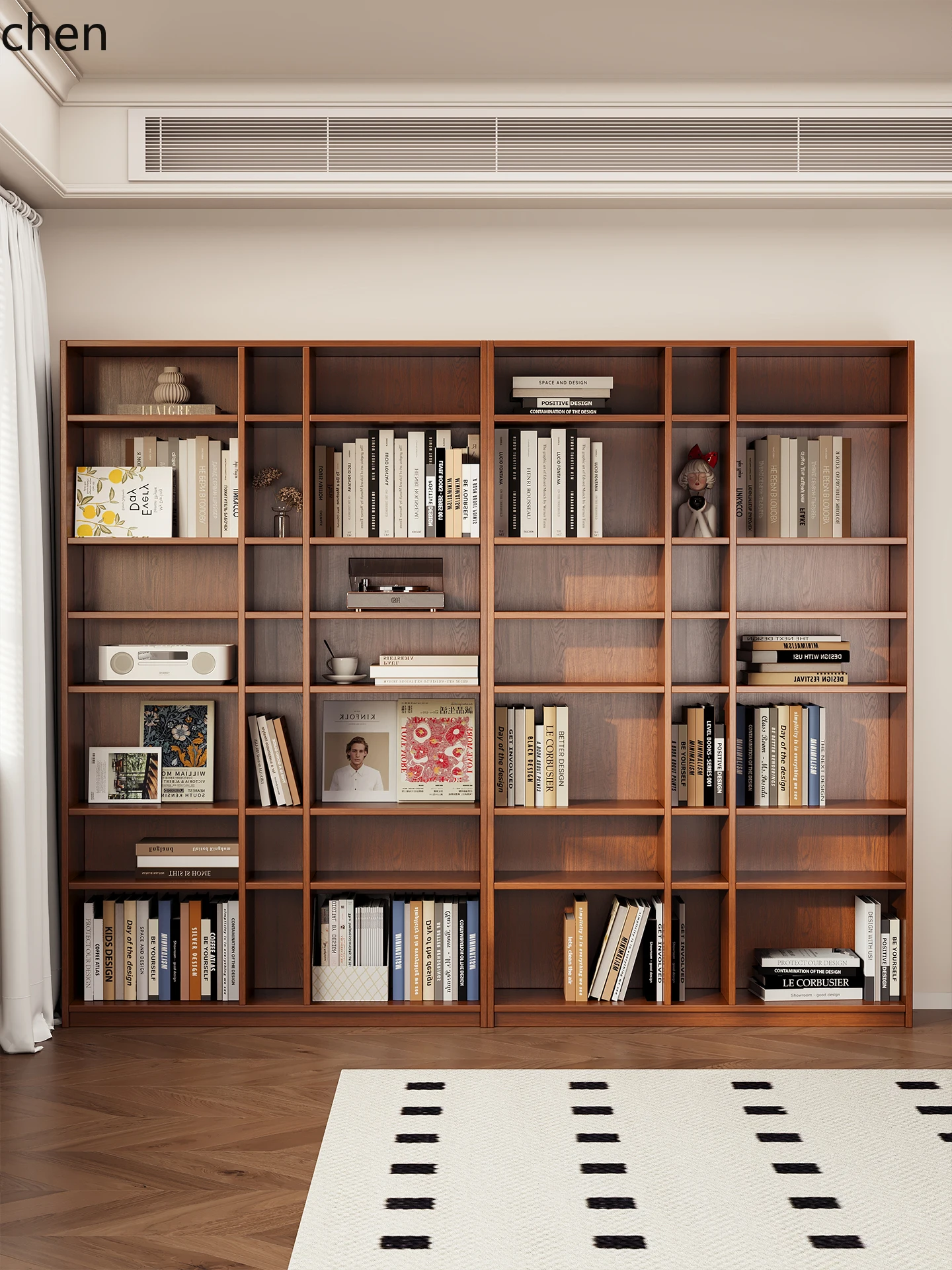 HT Bookcase Display Cabinet Floor-standing Storage Rack Magazine Combination Unit Grid Cabinet