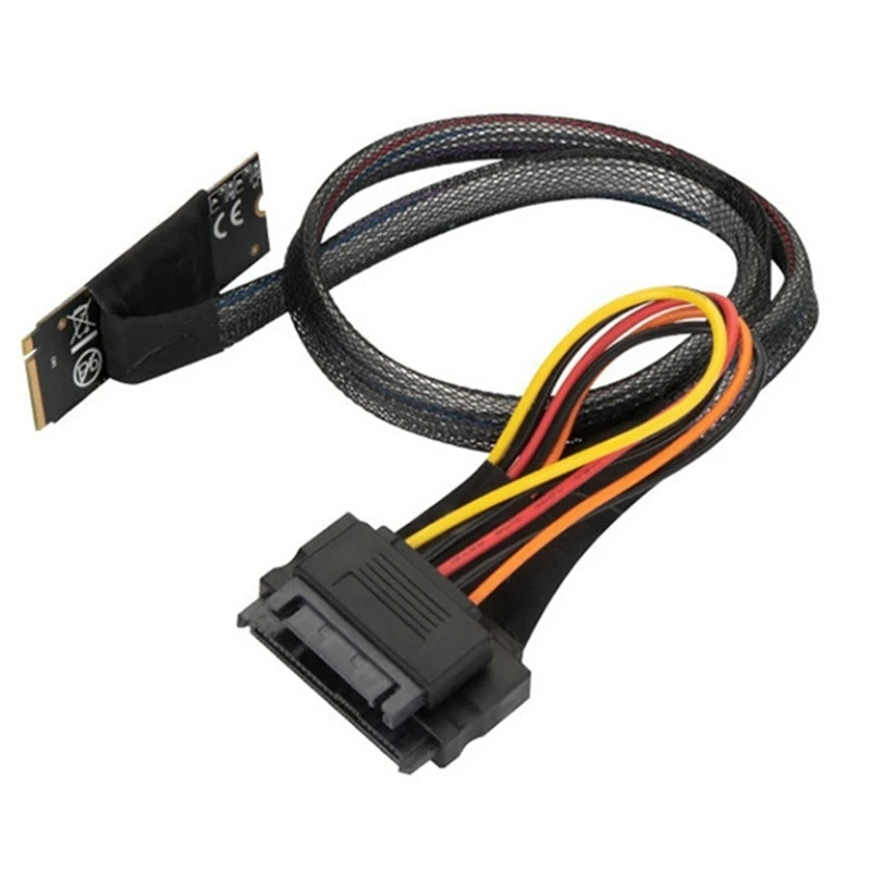 AU61-M2TO8639 M.2 M-Key To U.2 SFF-8639 Adapter Cable With SATA 15-Pin Female Connector