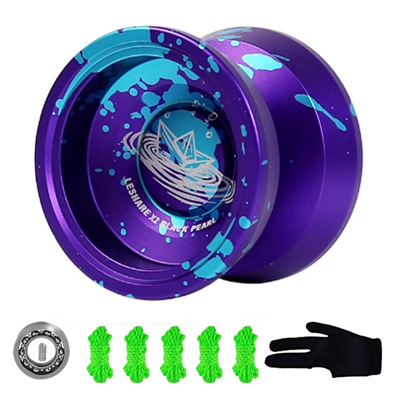 

LESHARE Yoyo Magic Yoyo Professional Alloy Competition Newbie Entry Dead Sleep Turn Alive Sleep Yo-Yo Black Pearl Durable