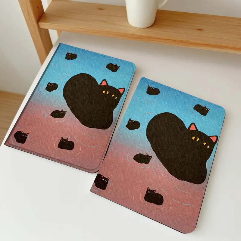 

Cartoon Black Cat Art For Vivo IQOO Pad2 Pad3 Pad5 Air SE Pro 12.1 12.3 13 11.5 11 inch Tablet Case