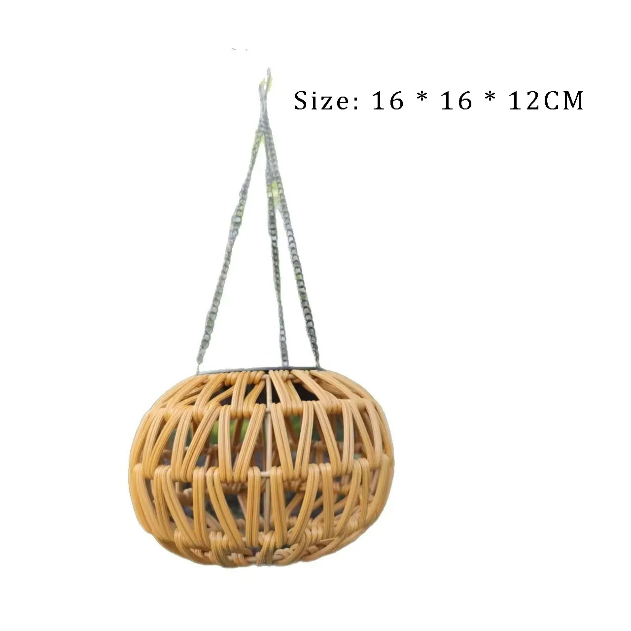 Solarbetriebene Leuchtende Hofbeleuchtung Outdoor Leuchtende Deko Plastik-Rattan-Geflecht Laternenförmige Wasserdichte Garten-Dekorationslichter Geschenk – Detail 6