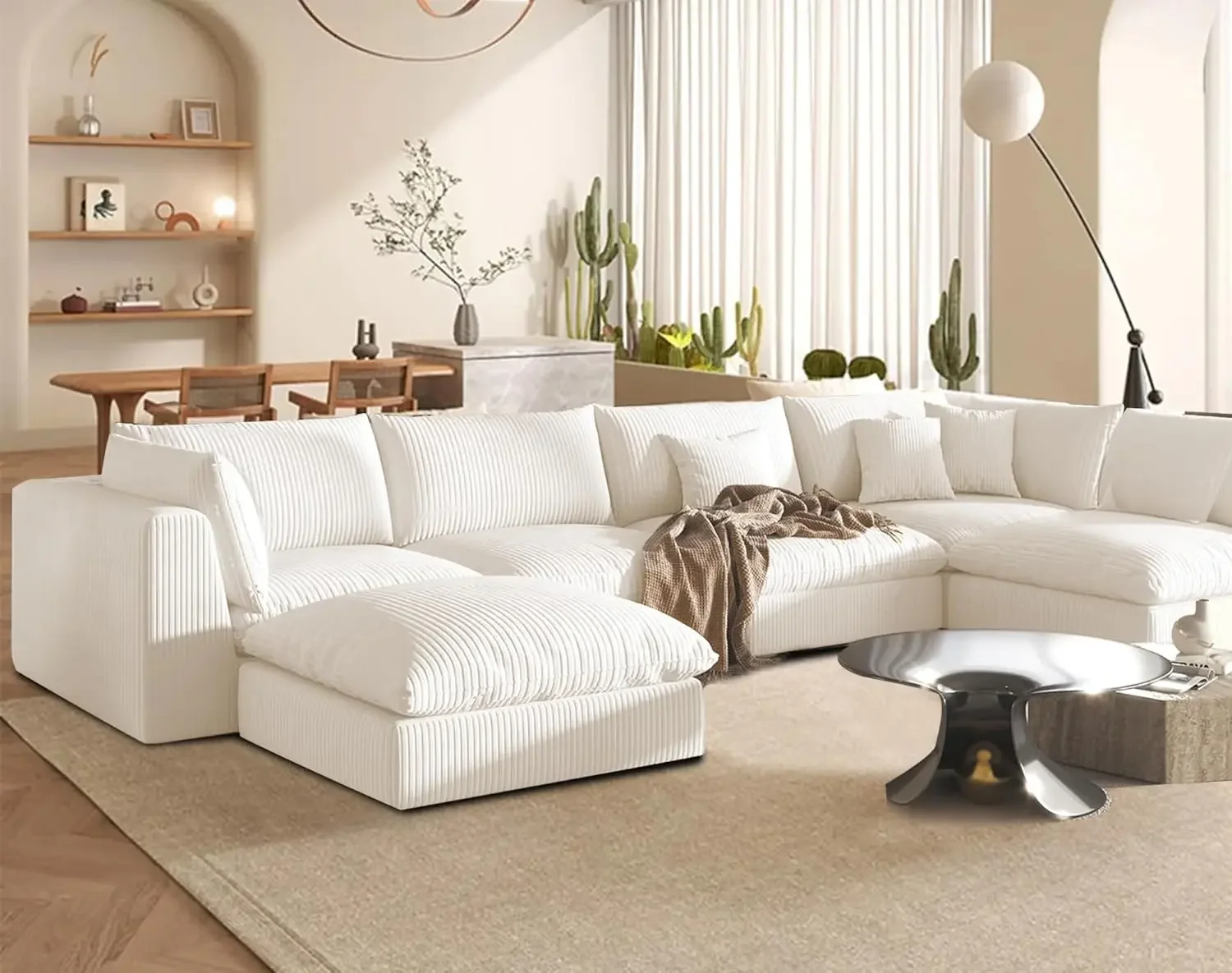 Couch Sectional, Sectional Sofa Couch, Modular Couch with Ottoman, Couches for Modern Living Room/Office