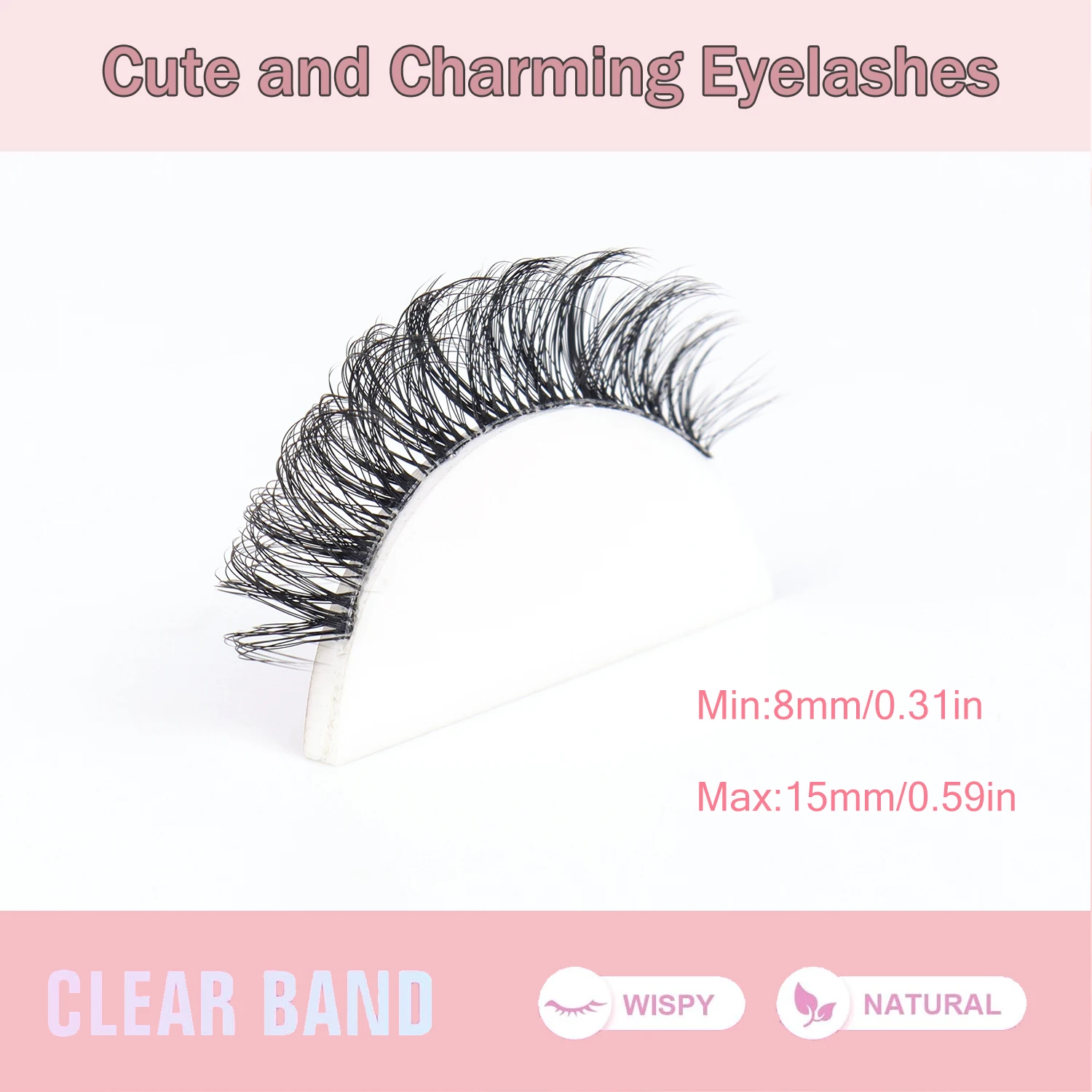 7 Paar natürliche Locken 3D Cross Transparent Falsche Wimpern