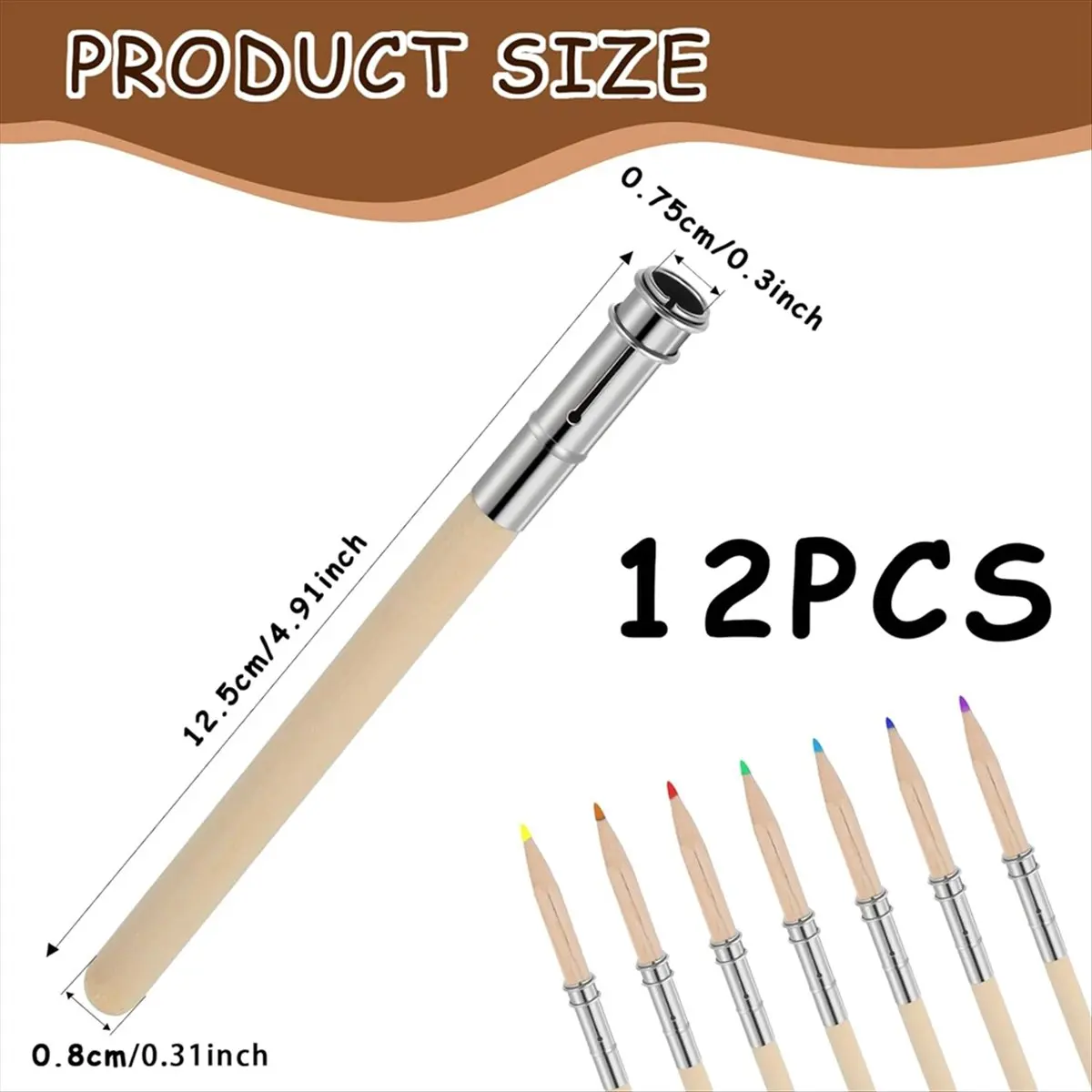 *N21R 12 PCS Wooden Pencil Pencil Extenders for Artists with Adjustable Metal Handle Lengthener Pencil Pull Charcoal Holder