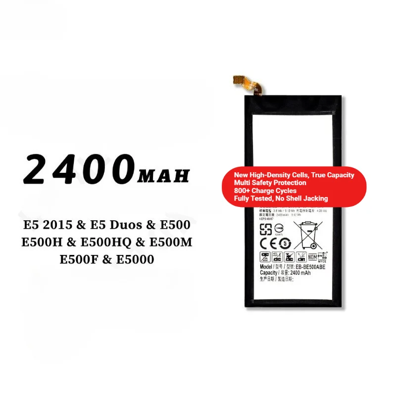 EB-BE500ABE for Samsung E5 2015/E5 Duos/E500/E500H/E500HQ/E500M/E500F/E5000 Phone Battery 0 Cycle Replacement Bateria with Tools