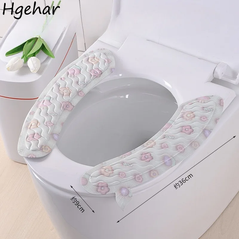 Toilet Seat Cover EVA Water-proof Silicone Lavatory Accessories Bathroom Closestool Sticker Universal Cushion Reusable Soft Mat