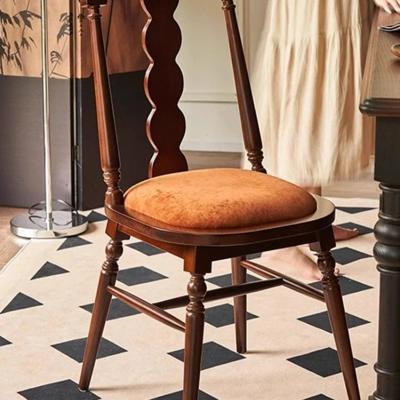 

Japandi Minimalist Dining Chair Luxury Brown Nordic Modern Dining Chair Wooden Designer Sedie Sala Da Pranzo Home Furniture