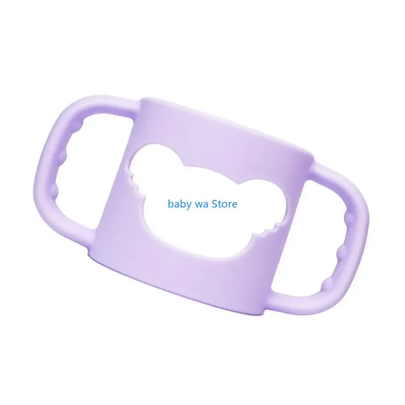 

Comfortable Grip Bottle Adapter Holder Case Silicone Baby Milk Bottle Handle Sleeve Encourages Grip Development 4XBD