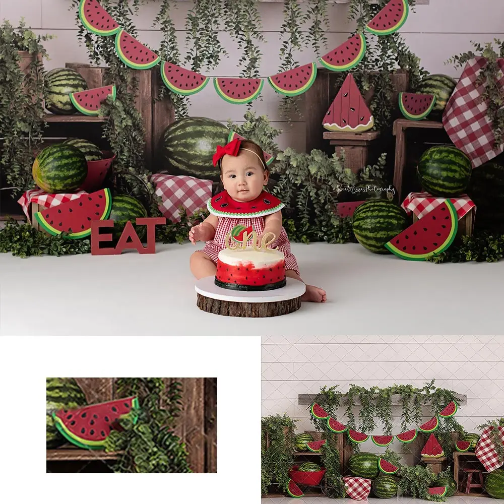 

Watermelon Backdrop Child Adult Birthday Studio Backgrounds Kids Baby Cake Smash Photography Decors