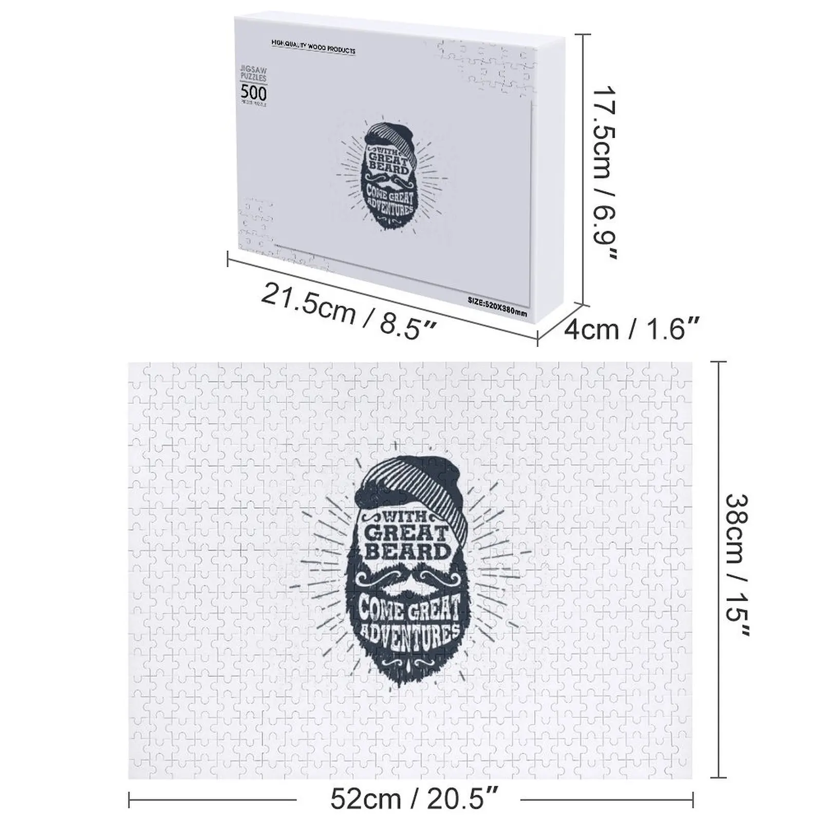 偉大なひげには偉大な冒険が訪れる ジグソーパズル 子供向け木製組み立てパズル パーソナライズされたギフトアイデア パズル