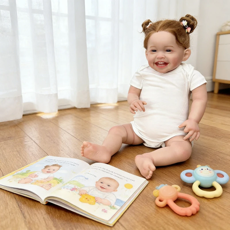 24inch 60CM Mila Lifelike Girl Doll in Soft Cloth Body Reborn Toddler Girl