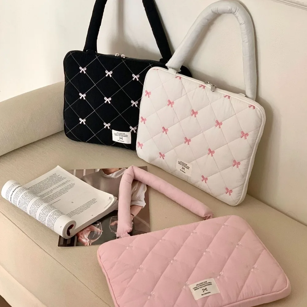 Dolce fiocco ricamato valigette da lavoro cartella di file custodia per laptop di grande capacità borsa borsa a tracolla borsa per laptop da uomo