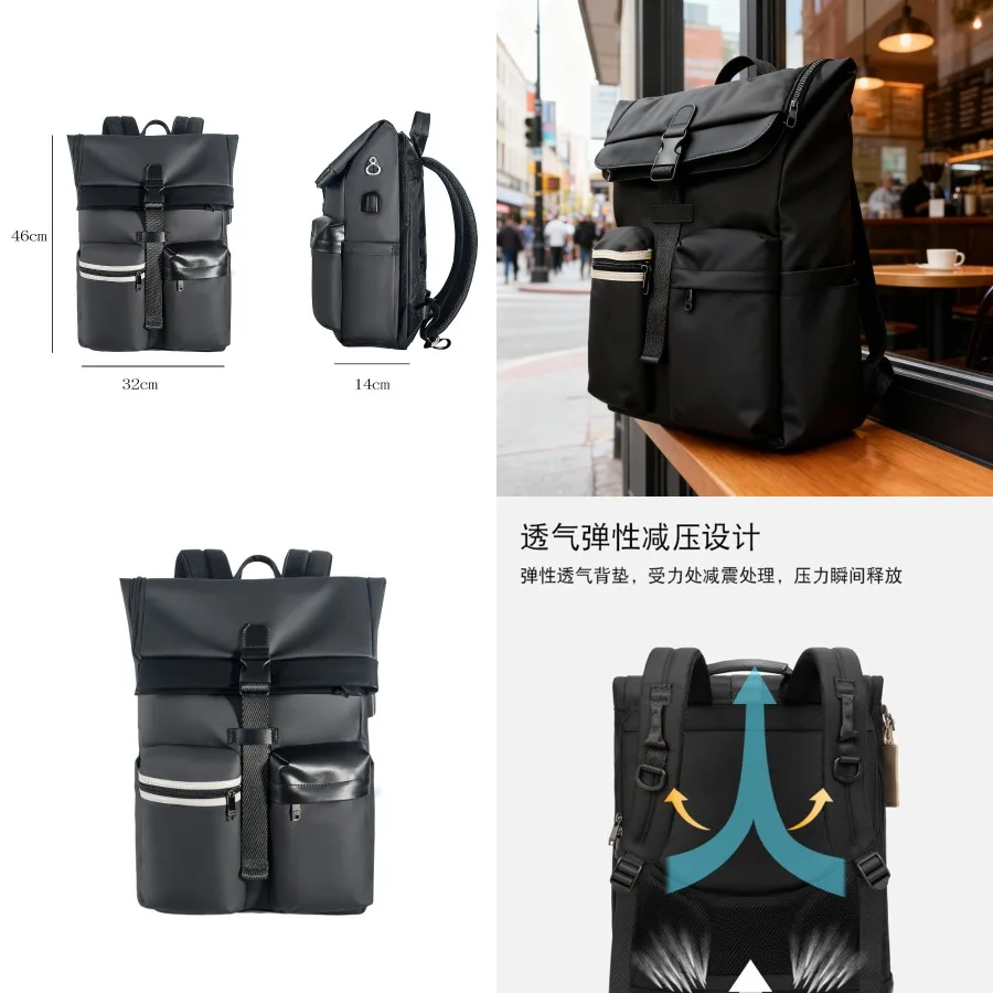 

【New style】Business commuter backpack large-capacity customized high-end computer bag nylon backpack schoolbag travel customize