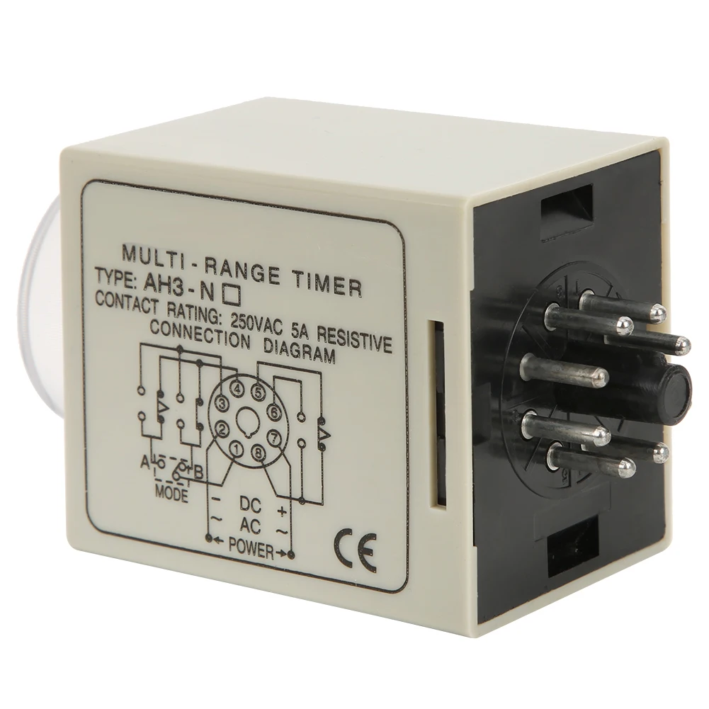 On-Delay Time Relay Mini Multi-Time Period Adjustable A/B Mode AH3-NC AC220V 50/60Hz On-Delay Time Relay Power On Delay Timer