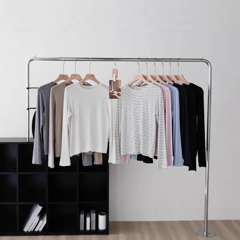 2026 Spring Summer Tencel Wool Midline Base Sweater Lanjing Tencel Long Sleeve T Shirt Inner Top for Women view 2