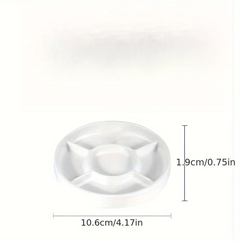 1pc Imitation Porcelain Round Palette with Lid Acrylic Watercolor Painting Multifunctional White Paint Tray Artist Supplies