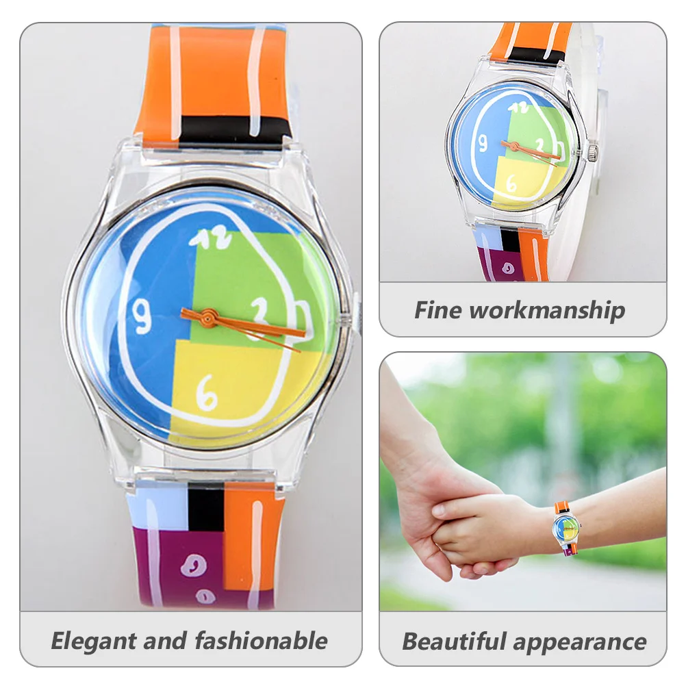 وقت كارتون هدية كارتون طالب ساعة بلاستيكية ملونة هدية ساعة طالب بلاستيكية #4