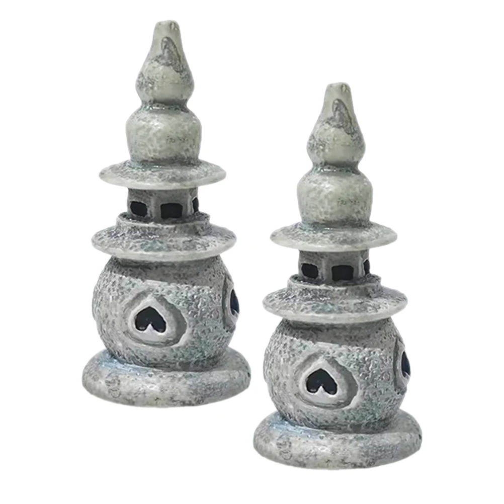 

2Pcs Mini Statue Decor Resin Ornaments for Home Miniature Figurine Garden Landscaping Decoration Miniature Model
