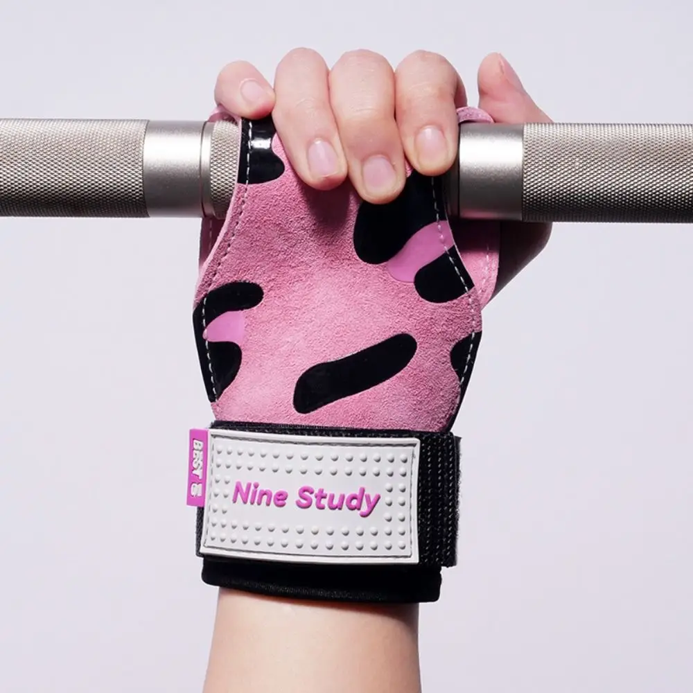 

1 Pair Big Eyes Cat Fitness Power Straps Non-slip Wear-resistant Kitty Wrist Straps Leather SBR Deadlift Power Straps Pull-ups
