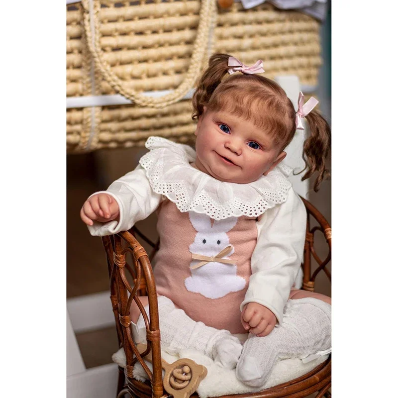 60cm Reborn Maddie Cute Girl Doll with Rooted Hair Toddler Popular Soft Cuddle Body High Quality Doll