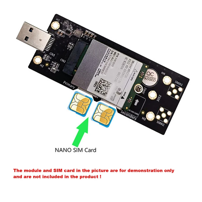 Dual SIM To USB Adapter Card M.2 Key B To USB3.0 Adapter Expansion Card With Dual NANO SIM Card Slots