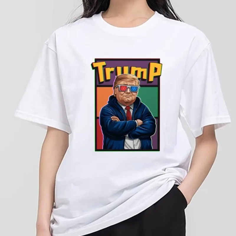 T-Trump P-President T Shirt Men Couple Combination Clothes Short Sleeve Collar Fashion T-shirt Women Cotton