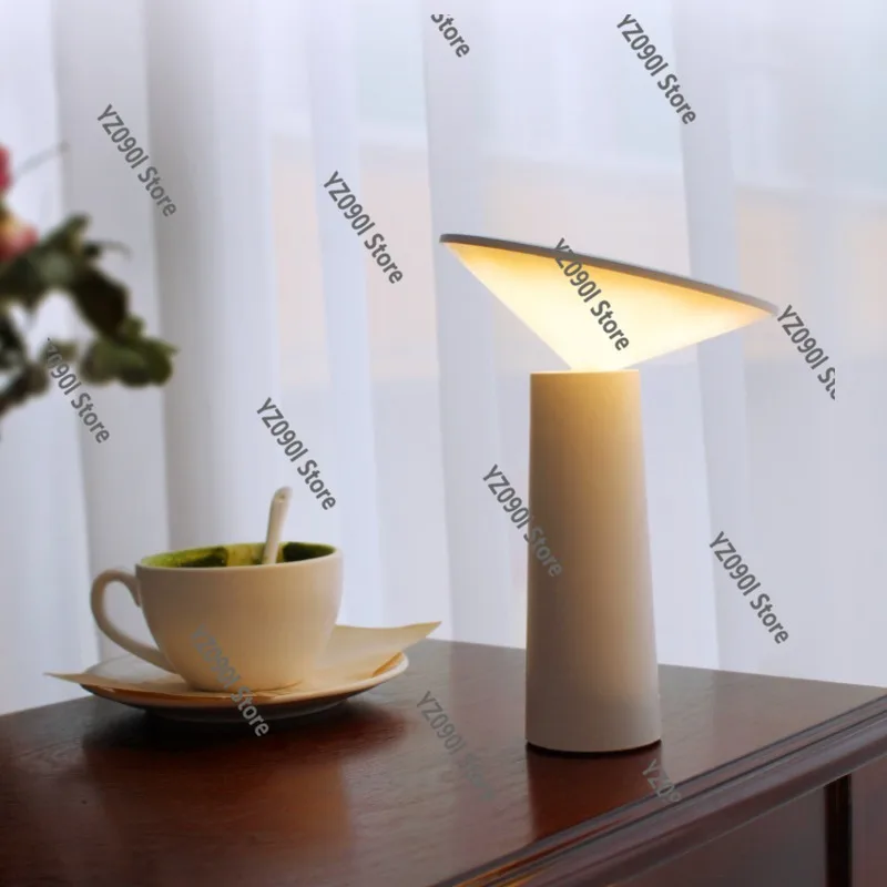 Minimalist LED Table Lamp Portable USB Rechargeable Bedside Night Light Home Decor
