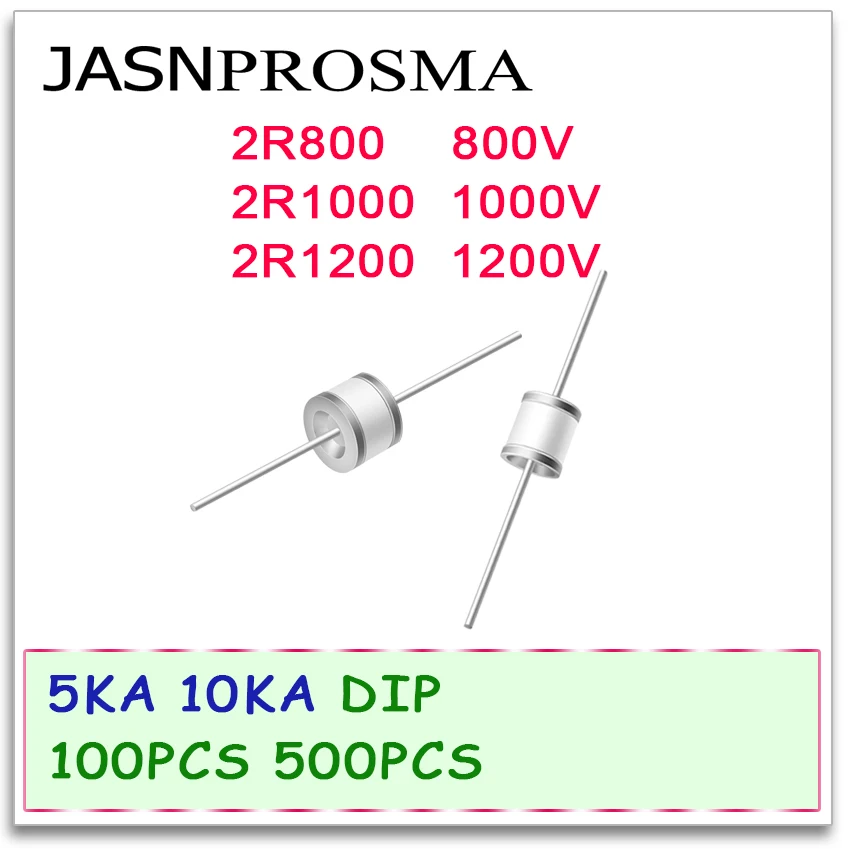 

JASNPROSMA Ceramic gas discharge tube detonator DIP 5KA 10KA 2R800 2R1000 2R1200 800V 1000V 1200V 100PCS 500PCS 5.5*6 8*6 New