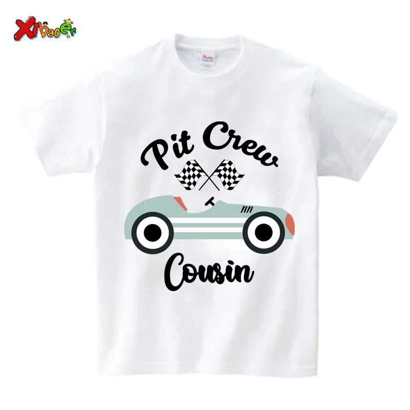 Boys Birthday Tshirt Party Racing Matching Family Outfits Pit Crew T Shirts Kids Party Custom Name Clothes Family Look Children