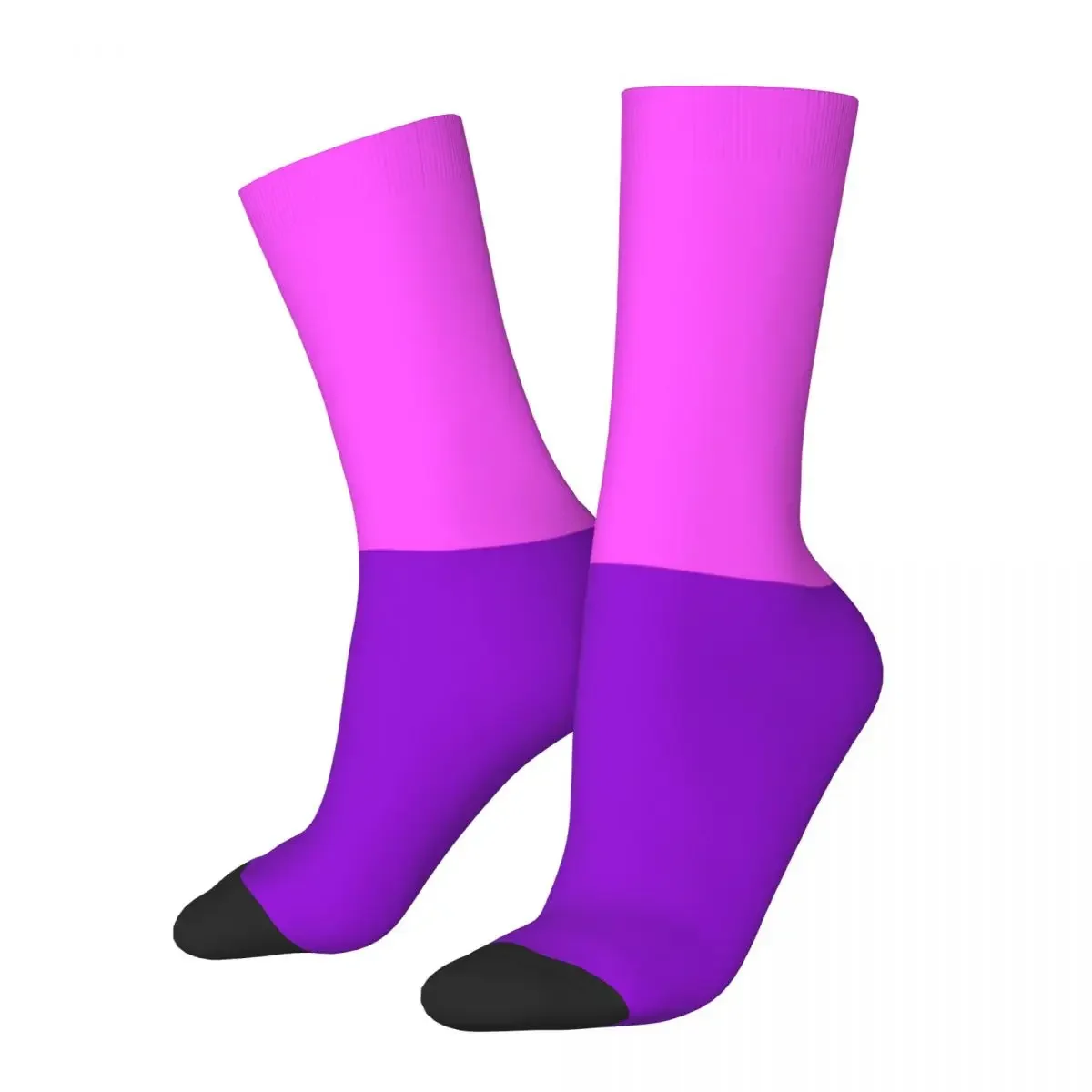 Two Tone Socks Pink Dark Violet Elegant Stockings Women Men Warm Soft Running Sports Socks Winter Graphic Anti Skid Socks