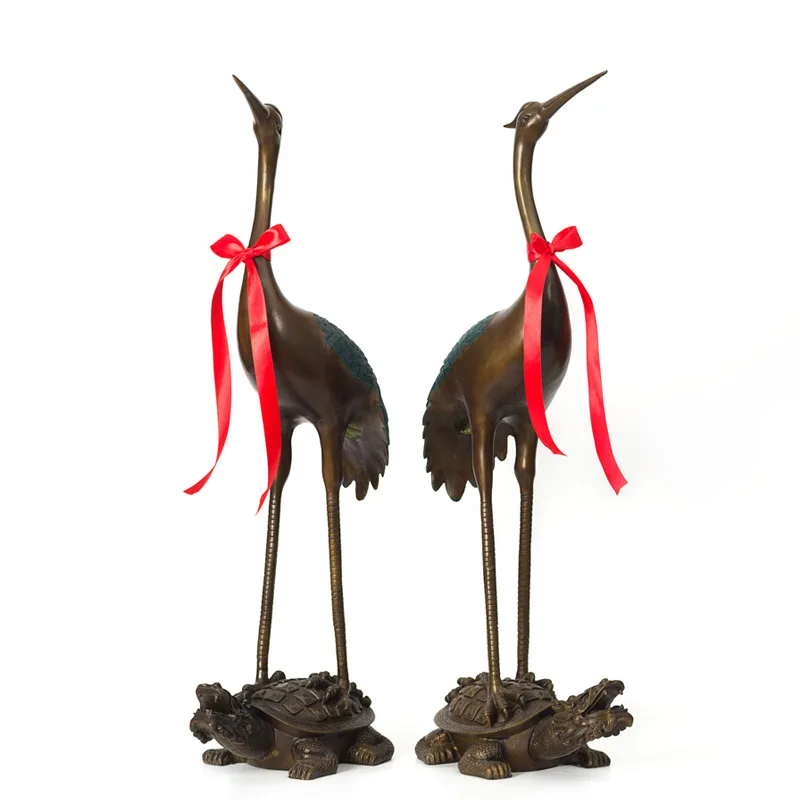 

Copper crane ornament, a pair of turtle cranes, birthday gifts, landing entrance, large crane, opening gifts