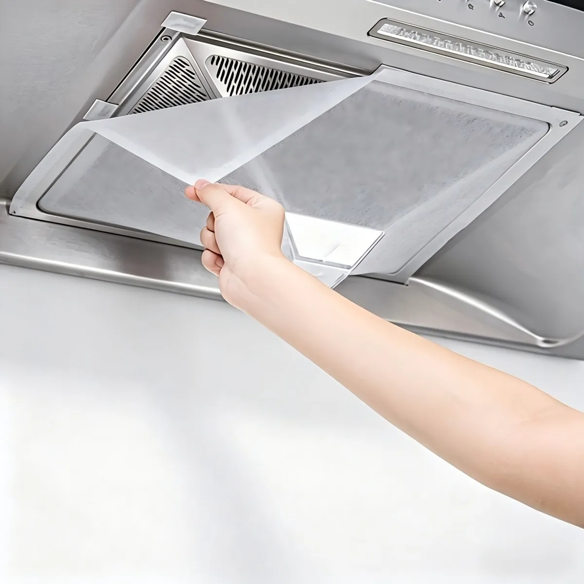 12pcs self-adhesive range hood filter, universal range hood filter and oil absorbing cotton accessories for household kitchens