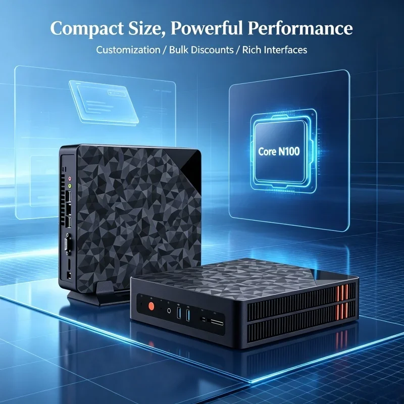 Hot Sale New Assembled Mini PC Office Gaming Mini PC Core N100 Barebone System For Home Business Office Use