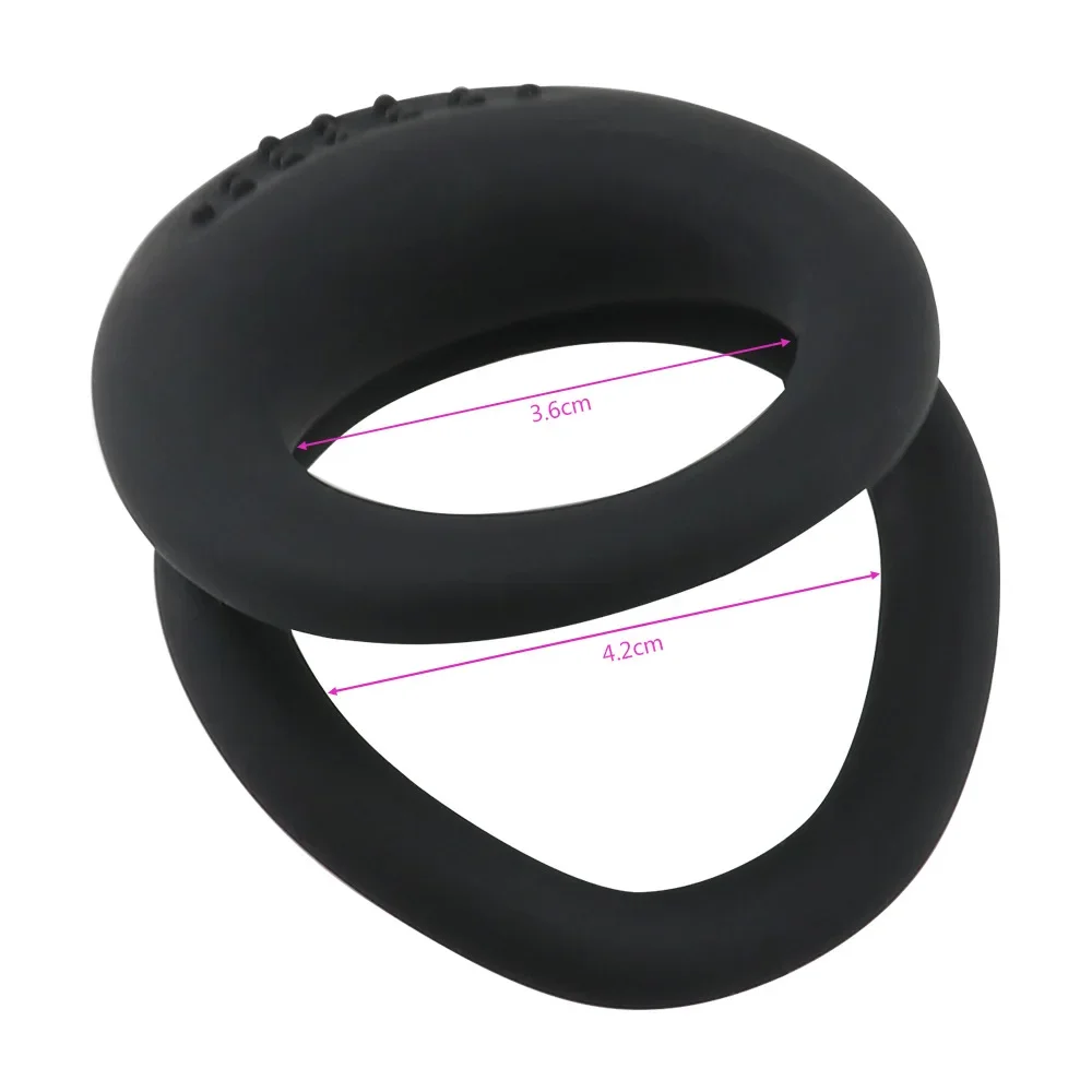 Dual Cock Rings Penis Time Delay Prolonging Climax Sex Toys for Men Male Chastity Device Delay Ejaculation Cock Cage 2