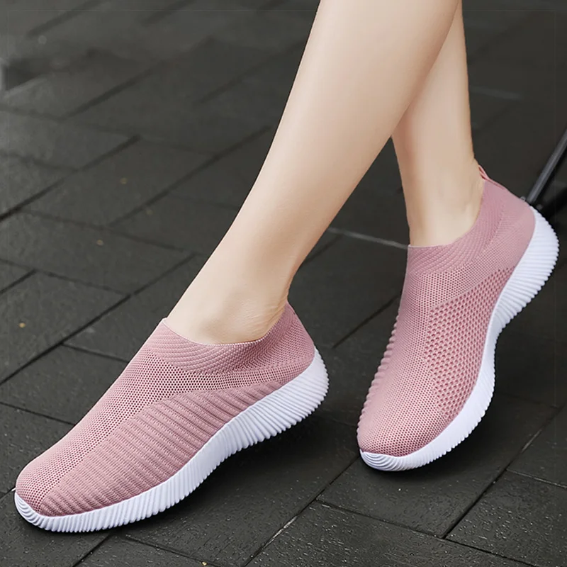 Women Sneakers Slip On Sock Shoes Women Flat Casual Sneaker Women's Sports Shoes Breather Vulcanize Shoes For Women Zapatillas  image 3