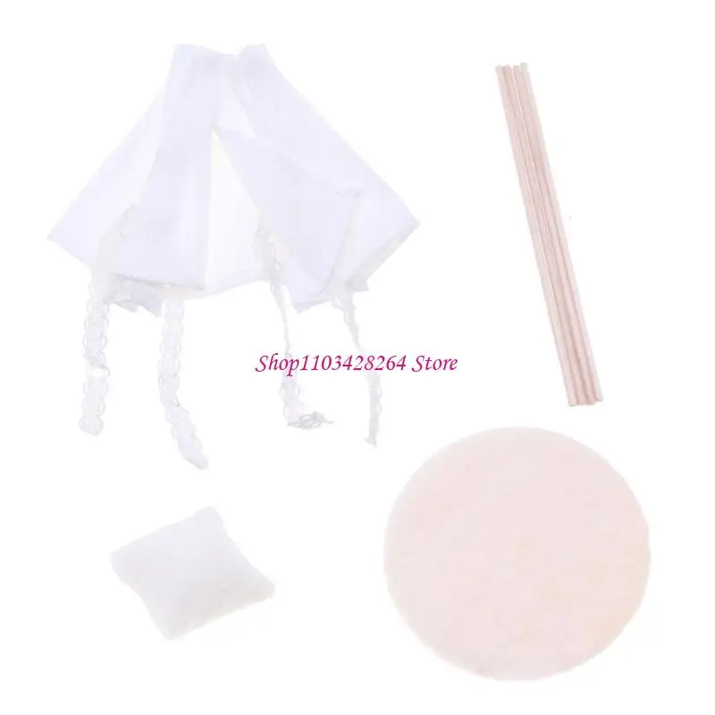 

Portable Dollhouses Camping Set White Tent for Miniature Outdoor Adventures