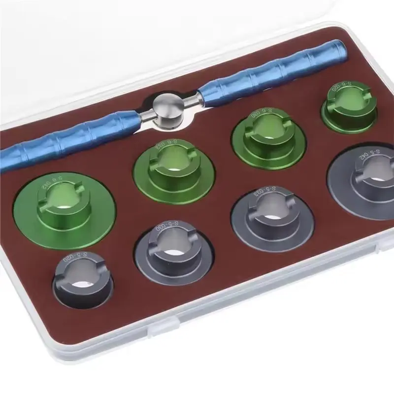 AS94-Watch Repair Tool Set 9Pcs Caseback Opener Wrench 6-Pin& 5-Pin Dies For Omega Seamaster 20Mm-42Mm Watch Case